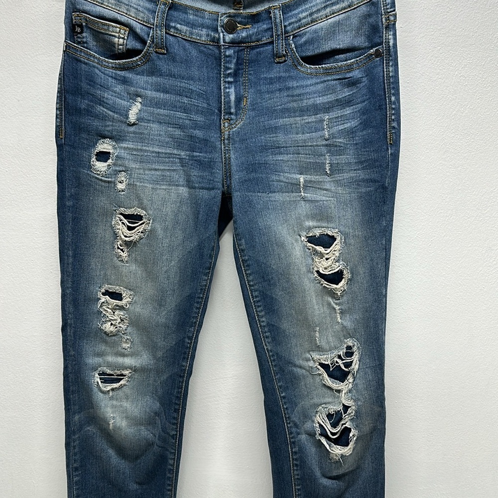 Judy Blue Janette Jeans Distressed Skinny Jean Raw Hem Stretch Blue Size 7 / 28 - Picture 2 of 8